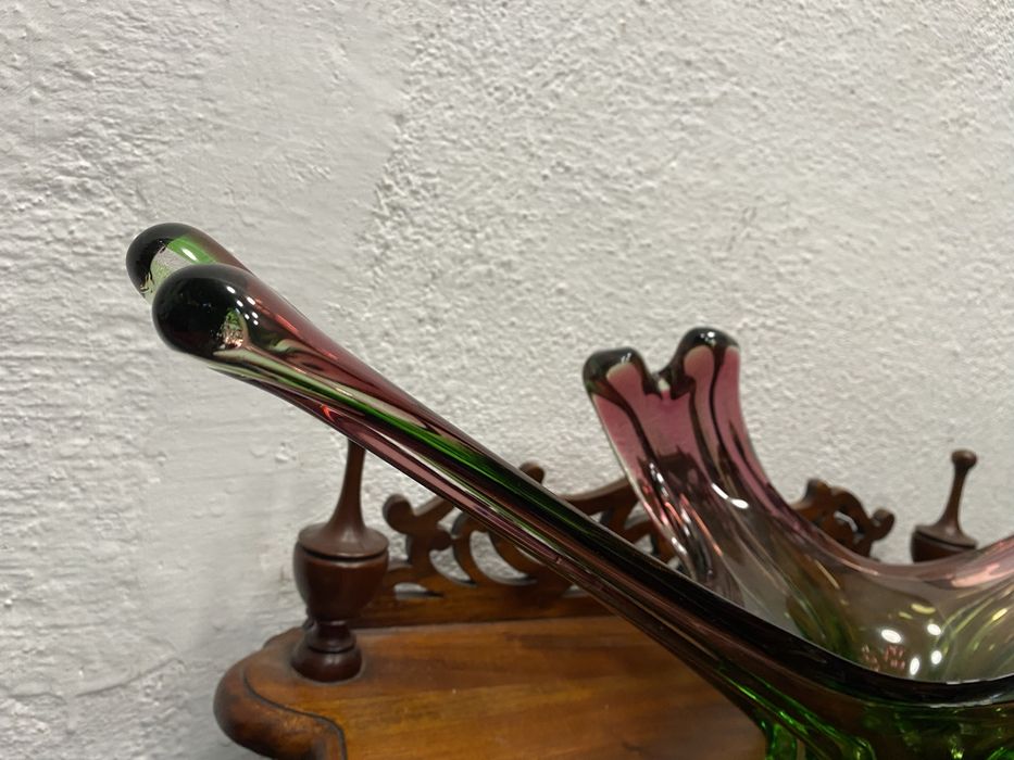 Фруктиера от разноцветно духано стъкло Мурано Италия 1960 1970