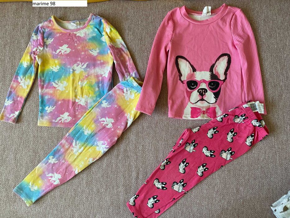 Lot pantaloni egari set cu bluza copii marime 98 2-3 ani