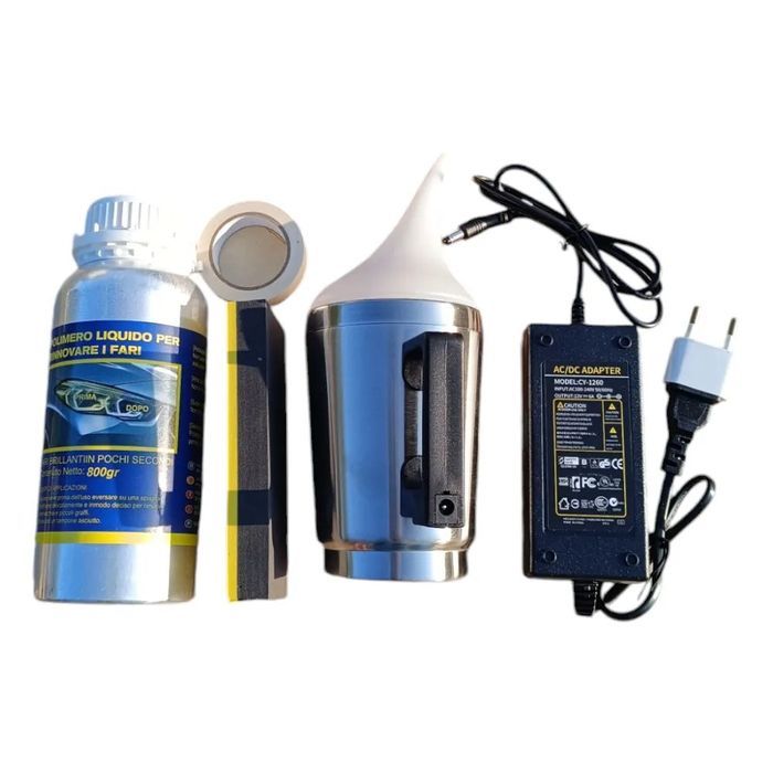 kit restaurare faruri cu polimer lichid 800ml si cana electrica