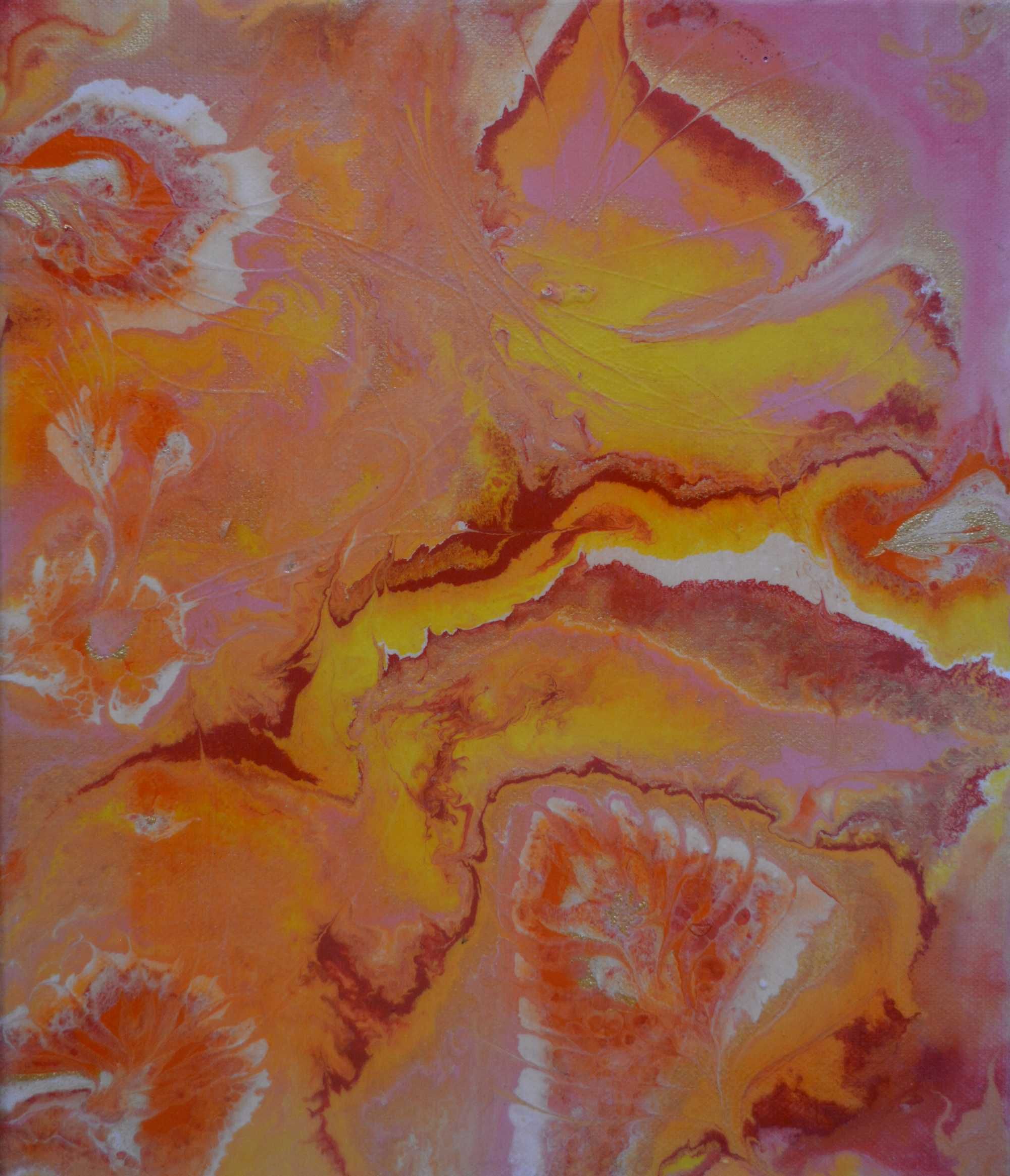 Pictura abstracta "Sweet delight" (acrylic paint pouring)