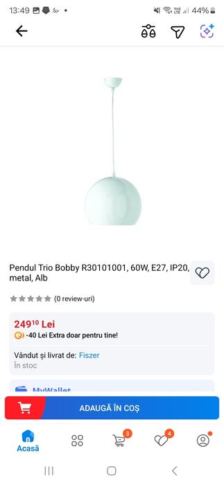 Pendul stil clopot de iluminat