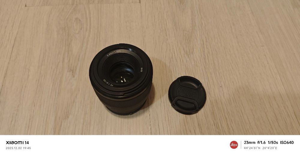 Obiectiv Sony 50mm 1.8 FE, apcs 75mm 1.8