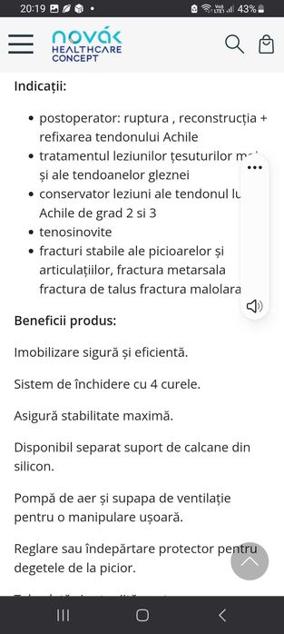 Orteza gheata pneumatica