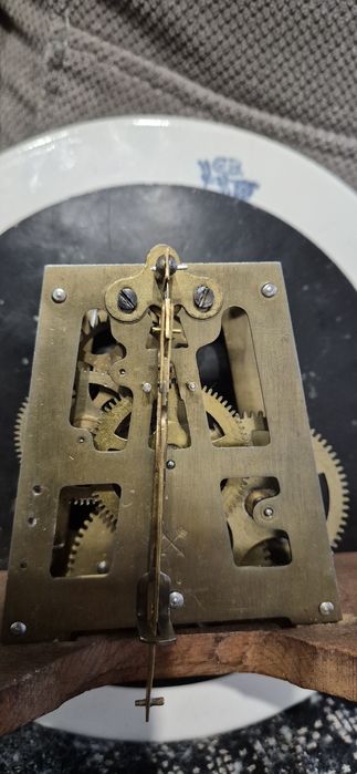 Ceas pendul vechi, cadran ceramic Gustav Becker