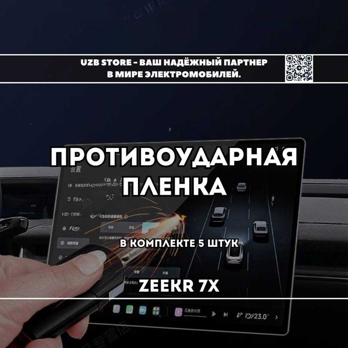 Противоударная плёнка для мультимедийных экранов Zeekr 7X.