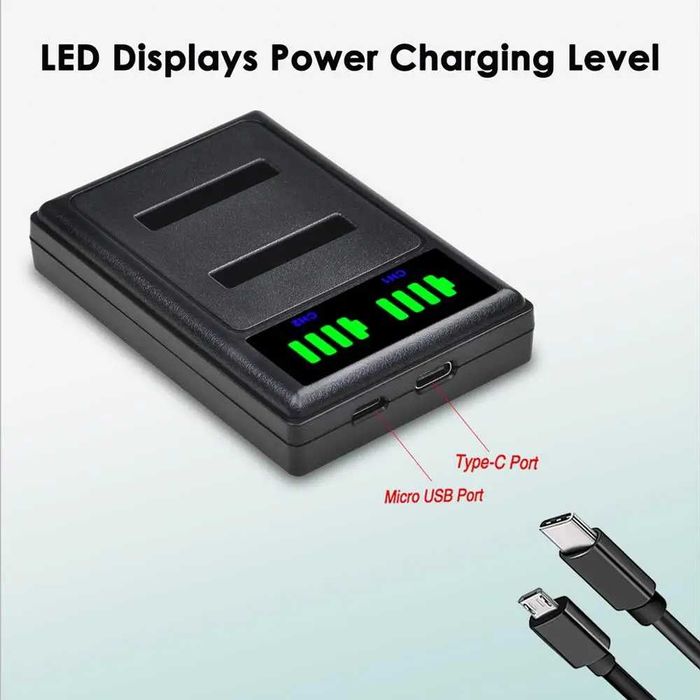 Set 2 acumulatori EN-EL10 Li-40B Li-42B NP-45 + incarcator Nikon Fuji