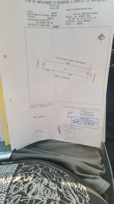 Teren intravilan în Bradu 6000m cu 33 m deschidere la 6km de Pitești