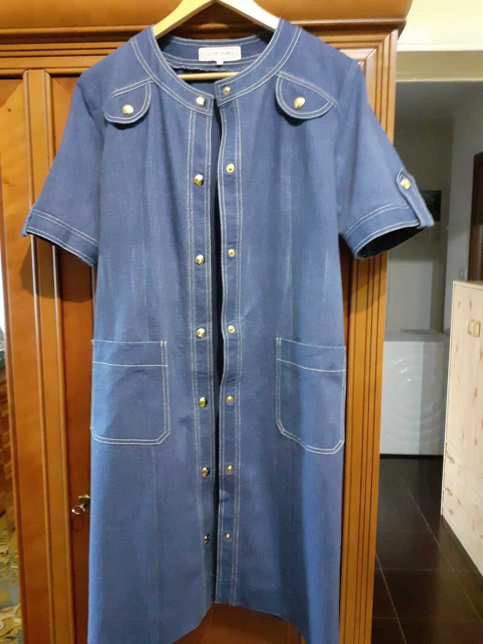 rochie denim maneca scurta