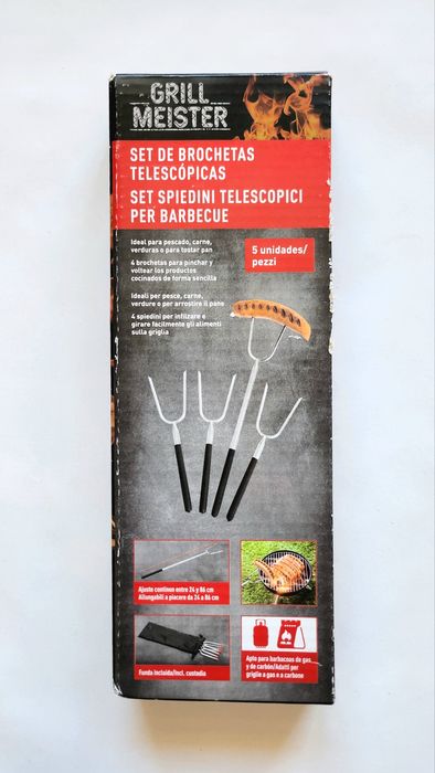 Set 4 furculițe telescopice pentru grătar - SIGILAT