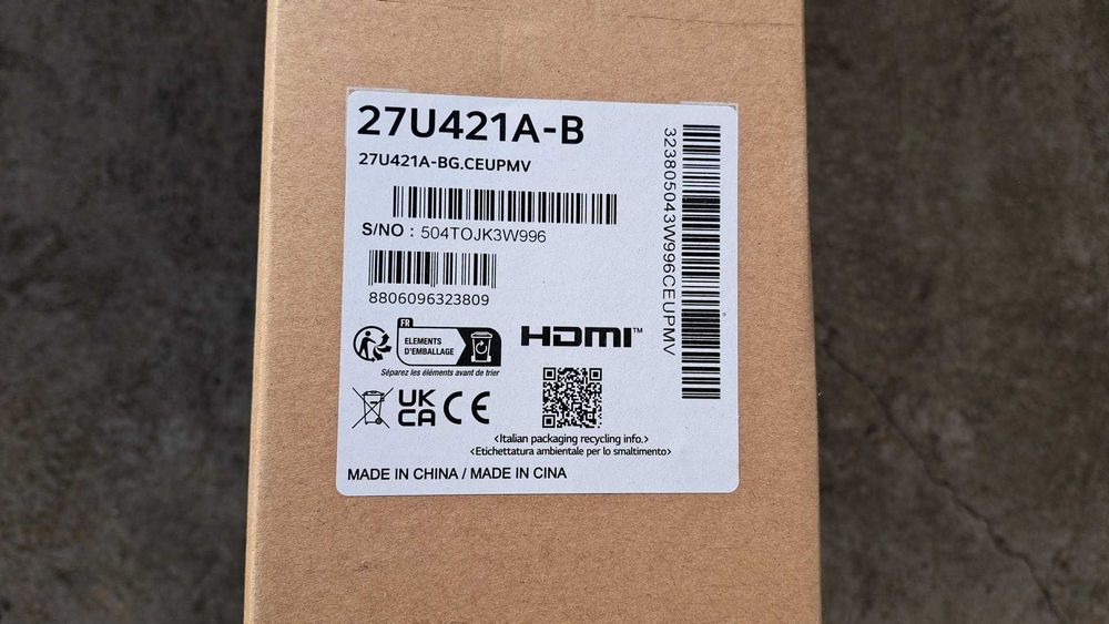 Monitor LED LG de 27" 27U421A,  1920 x 1080, Ecran curbat, 100 Hz