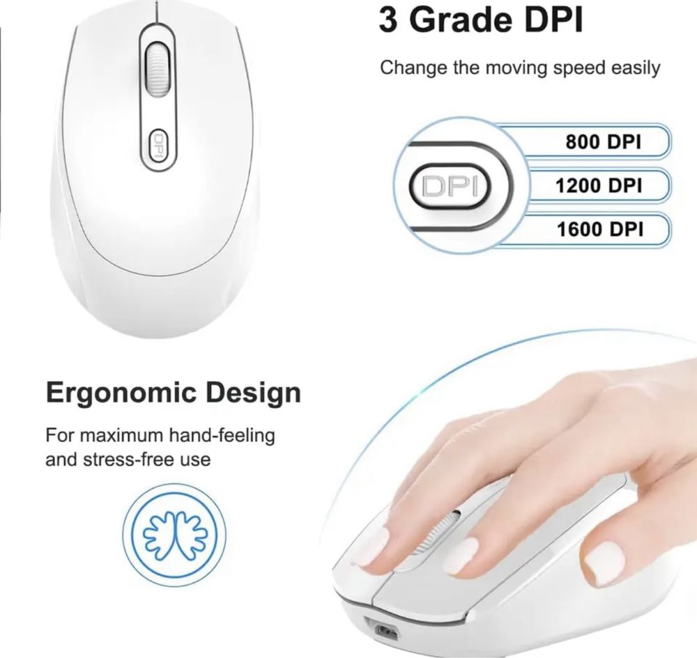 Нова Безжична мишка 2,4G Bluetooth DPI с USB 10м обхват