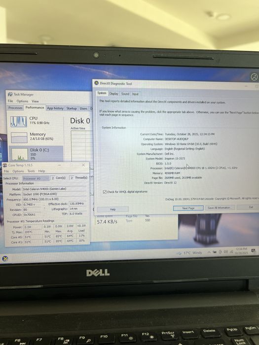 Laptop Dell Inspiron 15 N-4000 4GB Ram 256 SSD