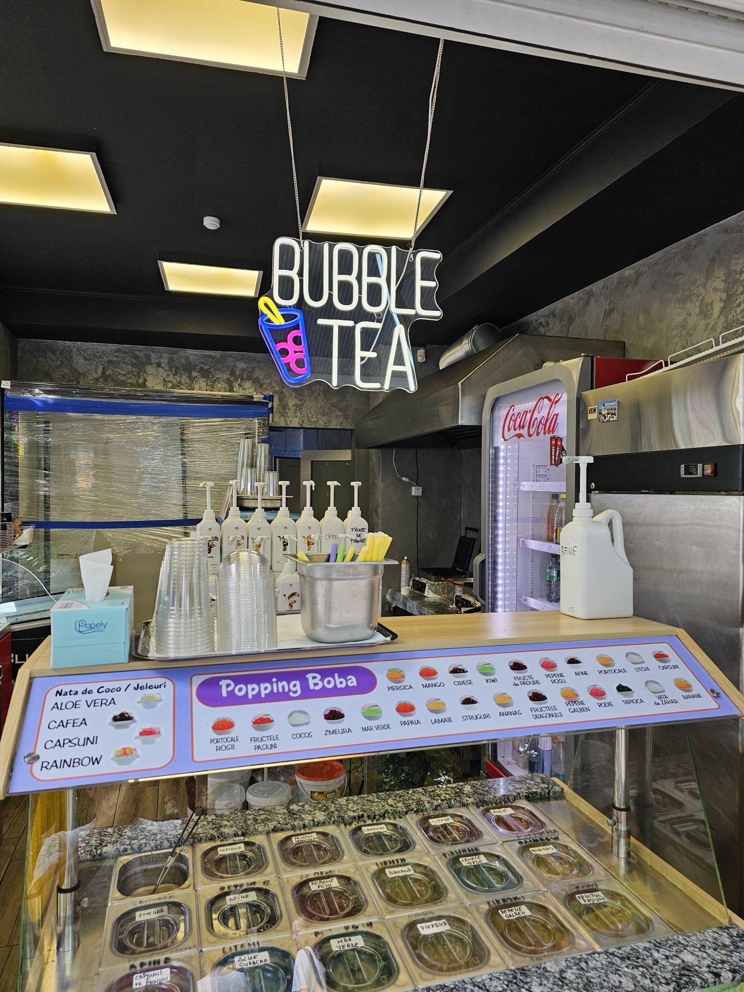 Afis neon led, bubble tea, reclama luminoasa