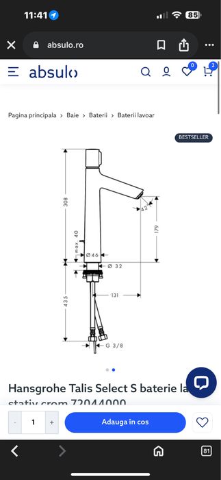 Baterie hansgrohe talis select S
