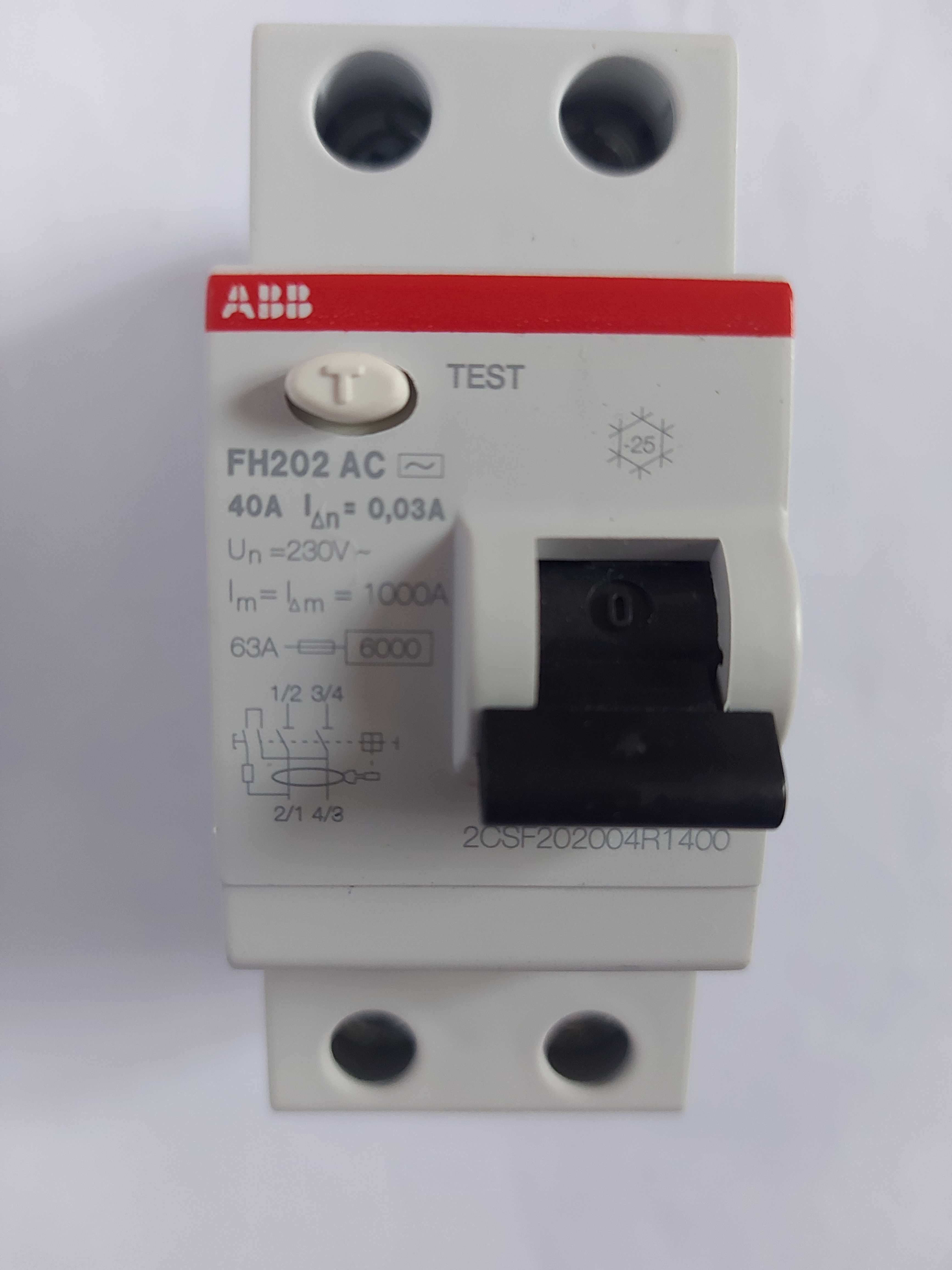 Дефектнотокова защита, 2P, 40A, 300mA, ABB FH202 AC-40/0,3