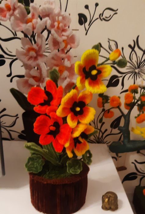 Ghivece flori din sârmă plusata