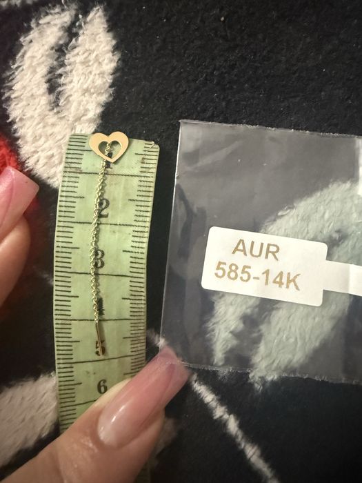 Cercei cu inimiora aur 14k