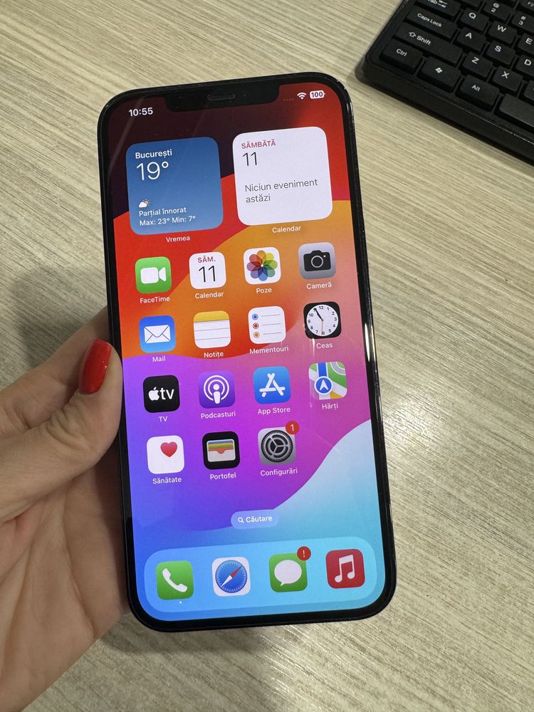 iPhone 12 Pro Max, 128GB, 5G, Pacific Blue, Bateria 100%!