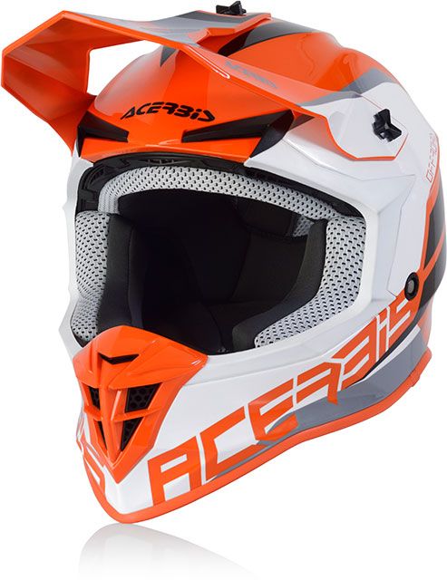 Предпазна каска Acerbis LINEAR ORANGE/WHITE мотокрос  онлайн промоция