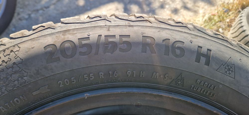 Jante structurate ,cauciucuri continental 2023 205.55 16 iarna 7mm