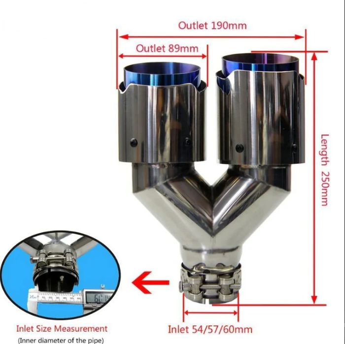 Накрайник за ауспух Akrapovic №3509  Двоен Y хром