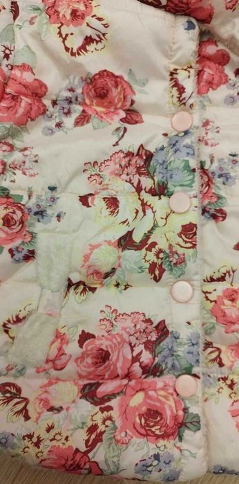 Зимно яке на цветя за момиче с пухена подплата