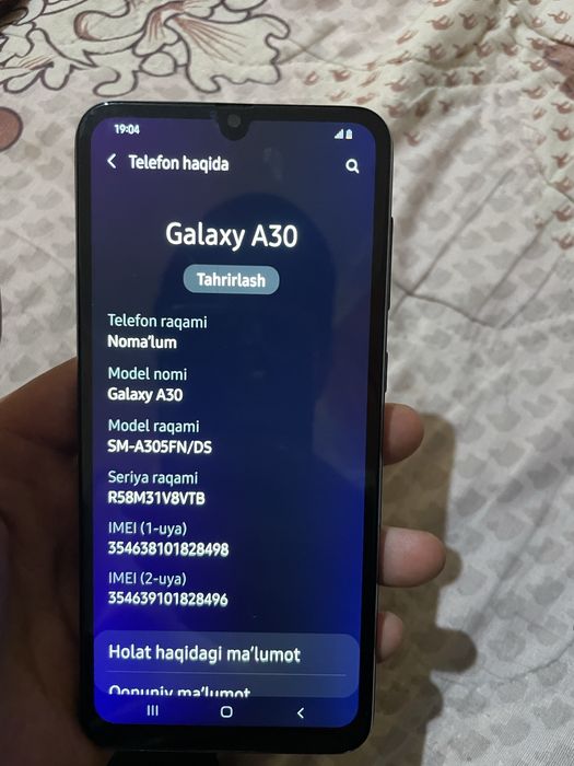 Samsung a 30 yaxshi holatda