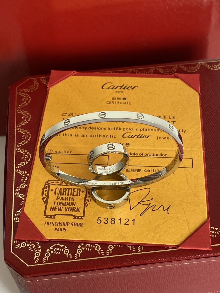 Brățară model Cartier LOVE slim White Gold 750