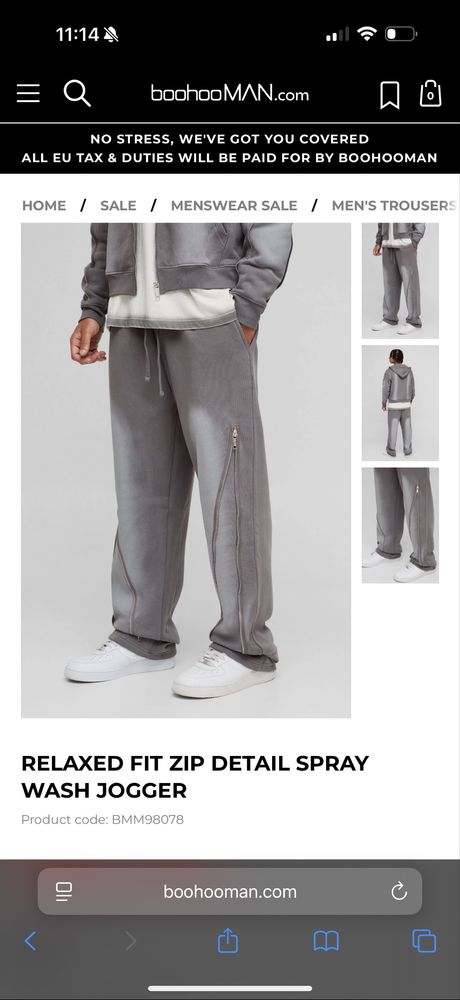 Pantaloni Trening Relaxed Fit Barbati BoohooMAN, Marimea XL