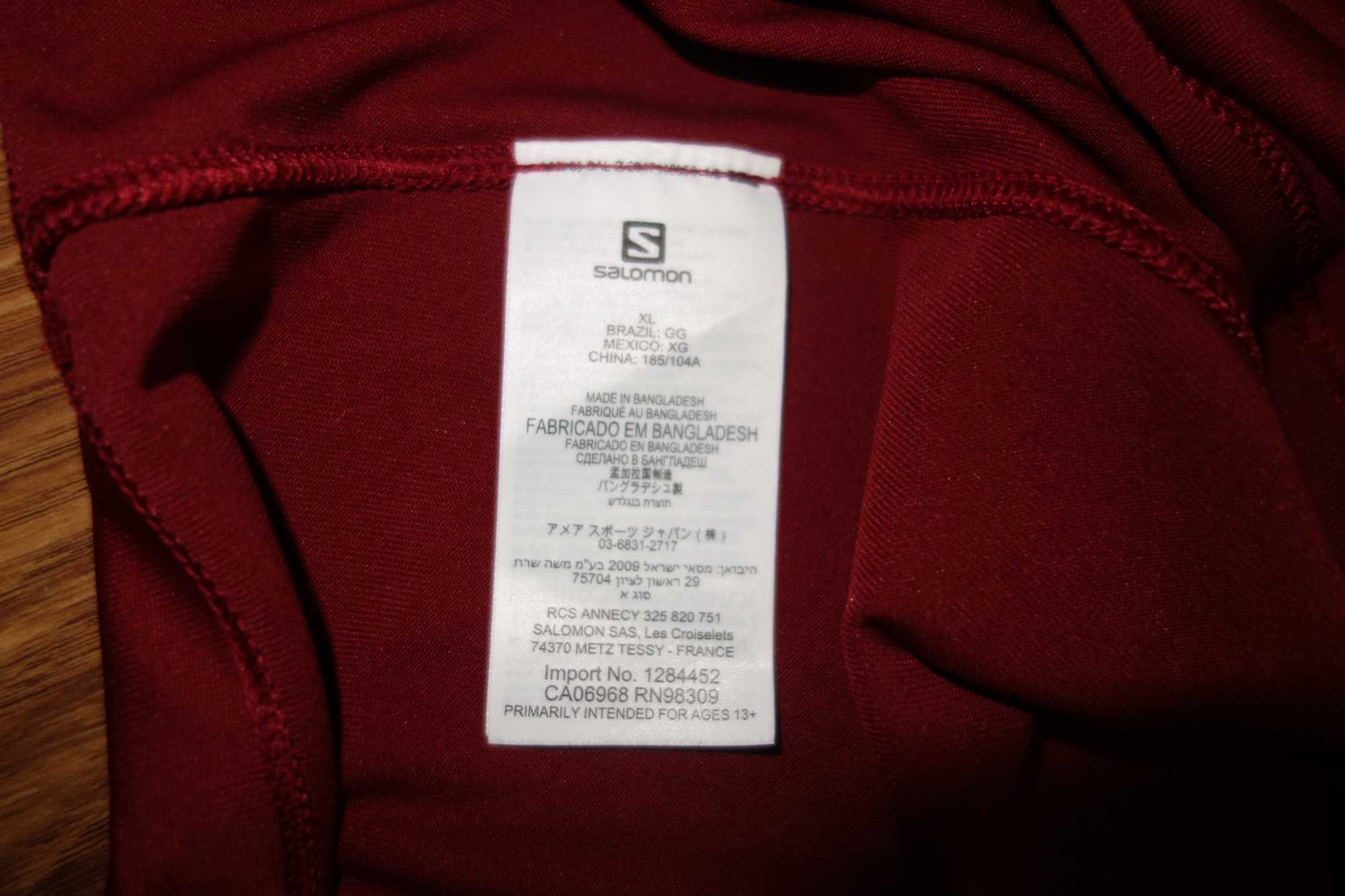 Tricou Barbat Salomon, Original, Visiniu, Marimea XL, Stare excelenta