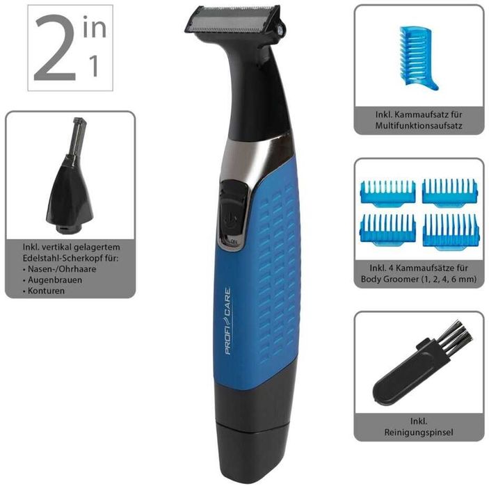 Електрическа самобръсначка тример ProfiCare, PC-BHT 3074, Мокро и сухо
