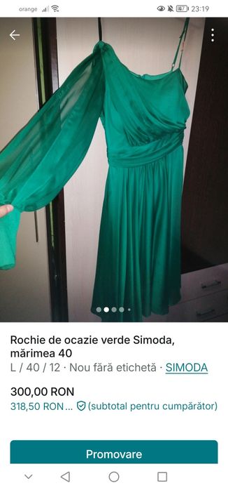 Rochie de ocazie verde Simoda mărimea 40