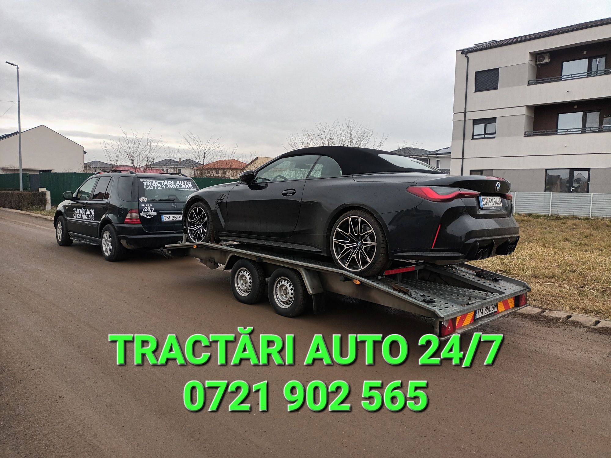 Tractări auto Timișoara,  Ungaria,  Autostrada A1,  Platformă / Șlep
