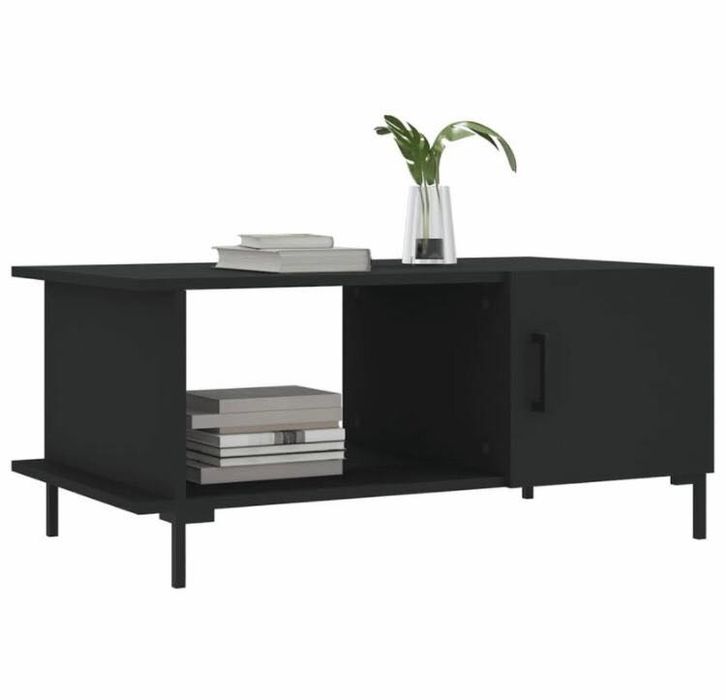 Măsuță de cafea, negru, 90x50x40 cm, lemn prelucrat