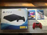 !КАТО НОВ! PlayStation 4 Slim 500GB + Джойстик + 2 Игри