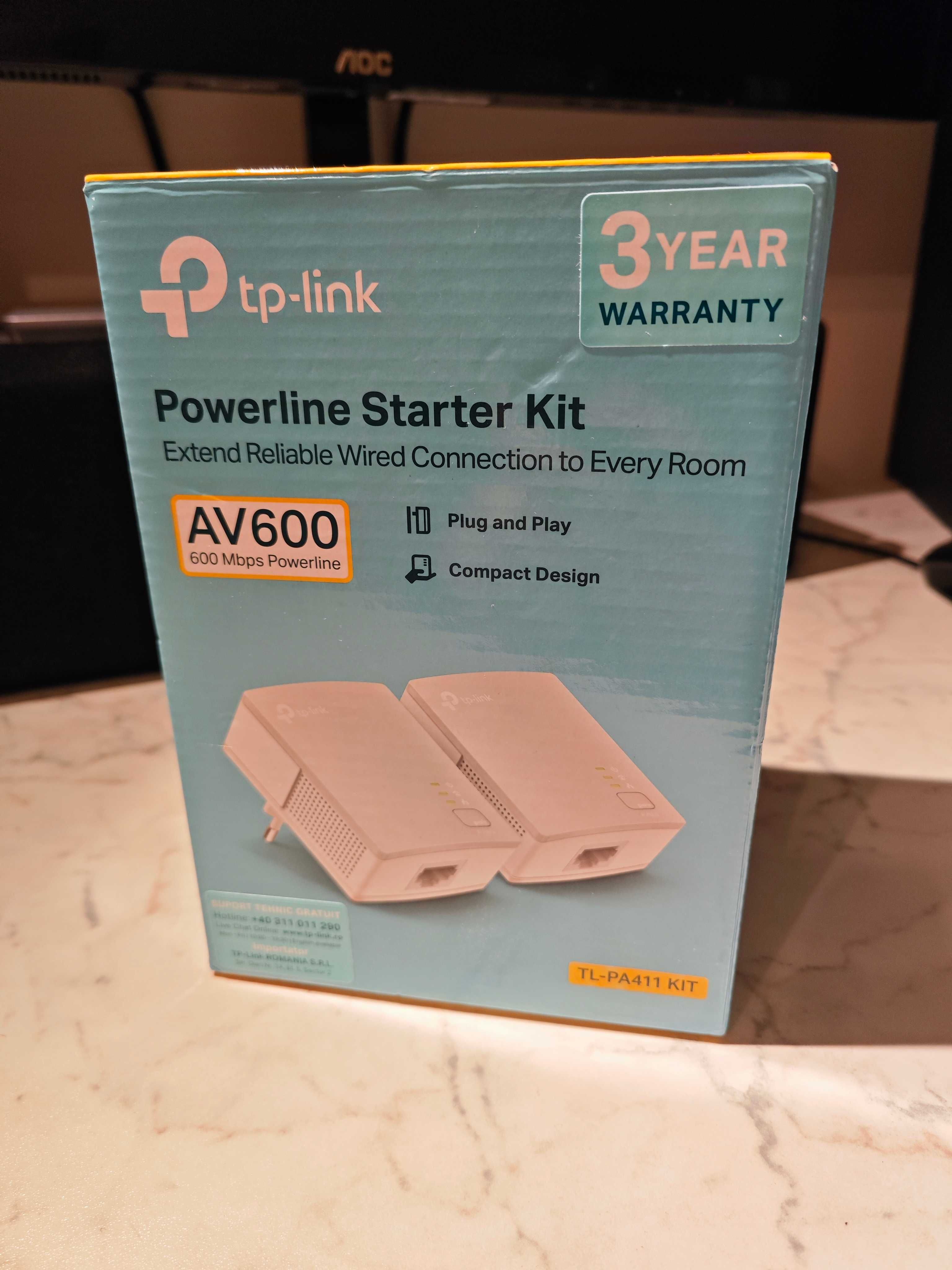 Мрежов адаптер рутер TP-Link Powerline Starter Kit AV600 nano