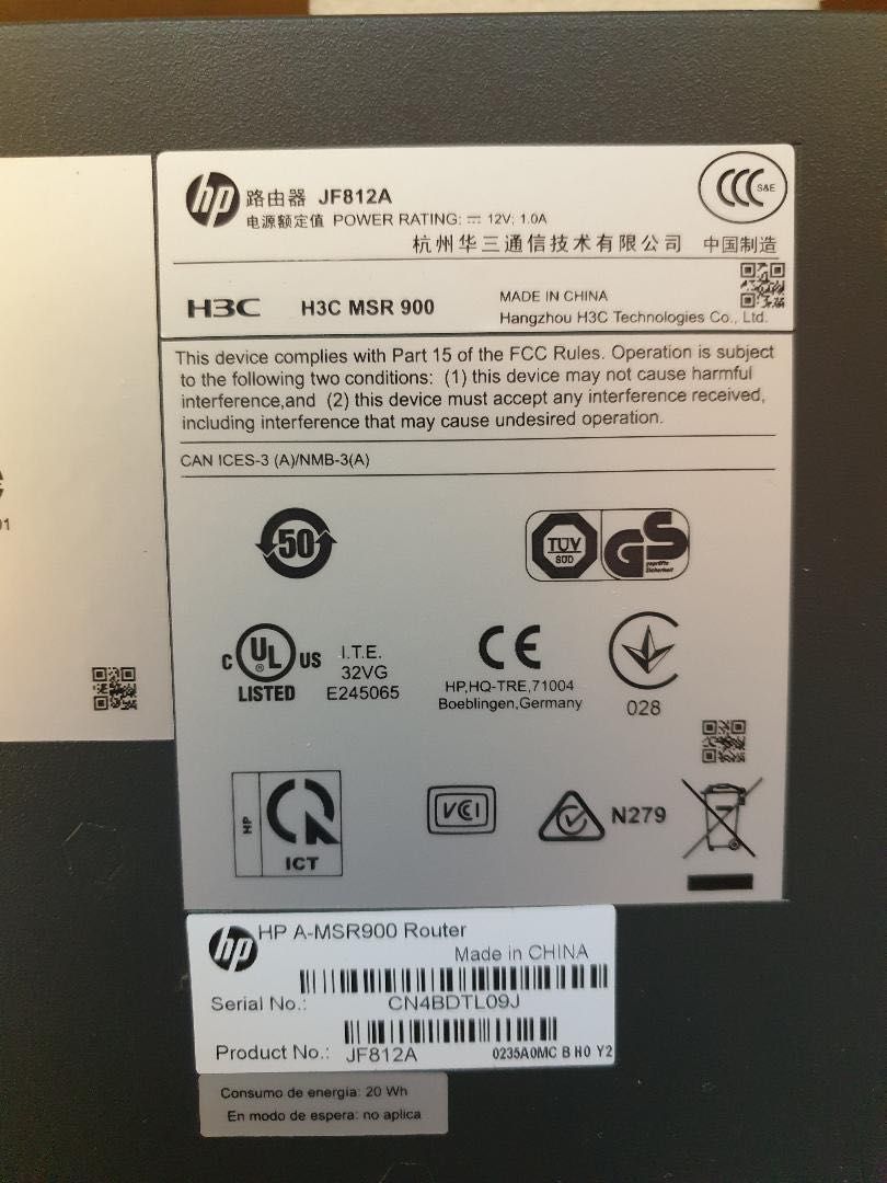 router HP A-MSR900     JF812A