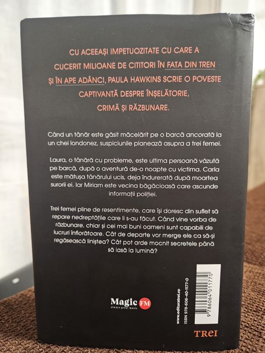 Ora albastra, Focul mocnit, Unghiul mort  Paula Hawkins