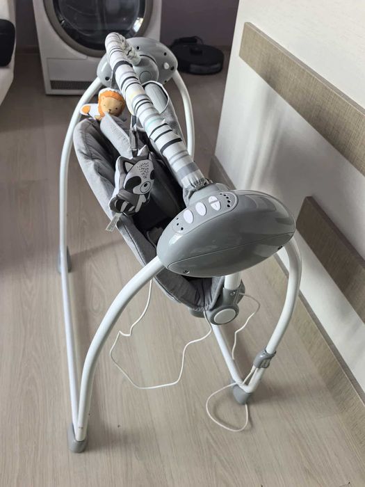 Електрическа люлка шезлонг Lionelo Ruben Grey Graphite