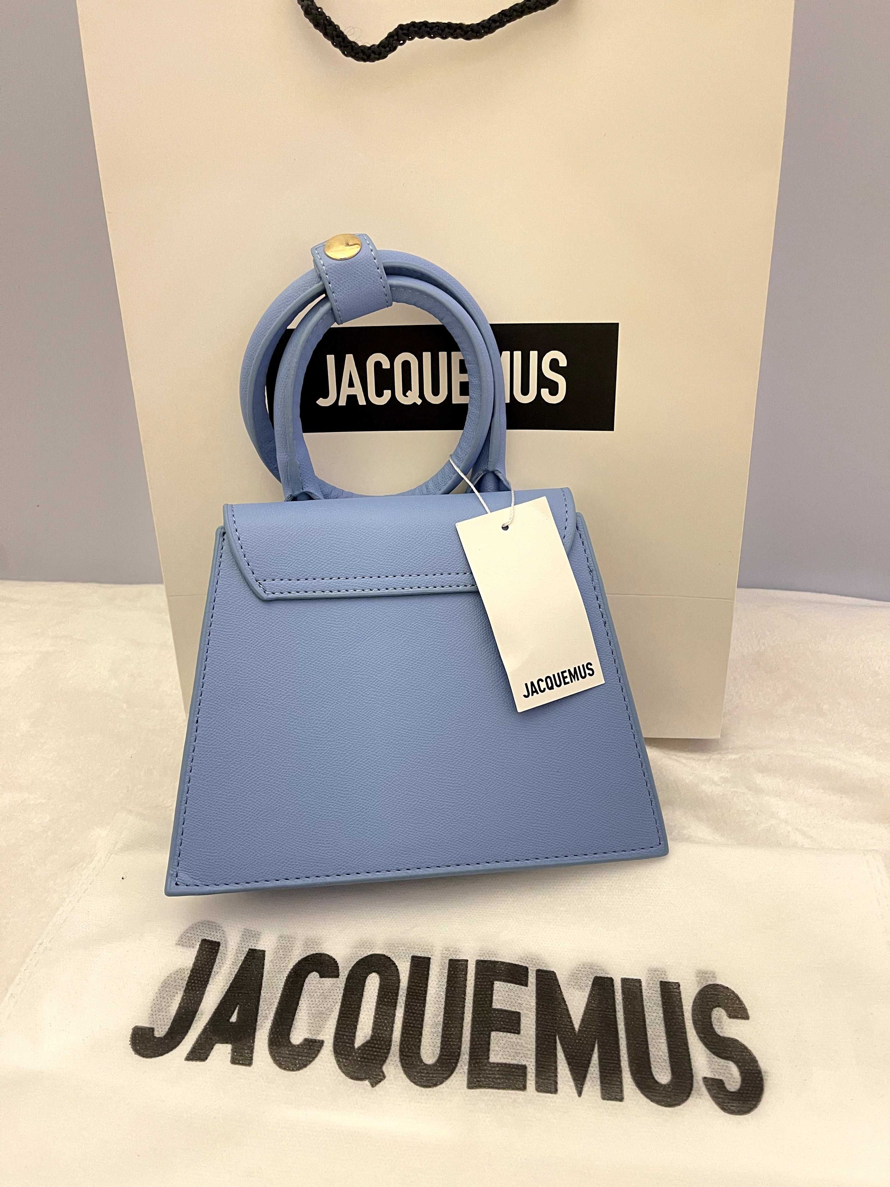 Geanta/Poșetă Jacquemus Le Chiquito Noeud Tote Bag Blue 18cm x 13cm