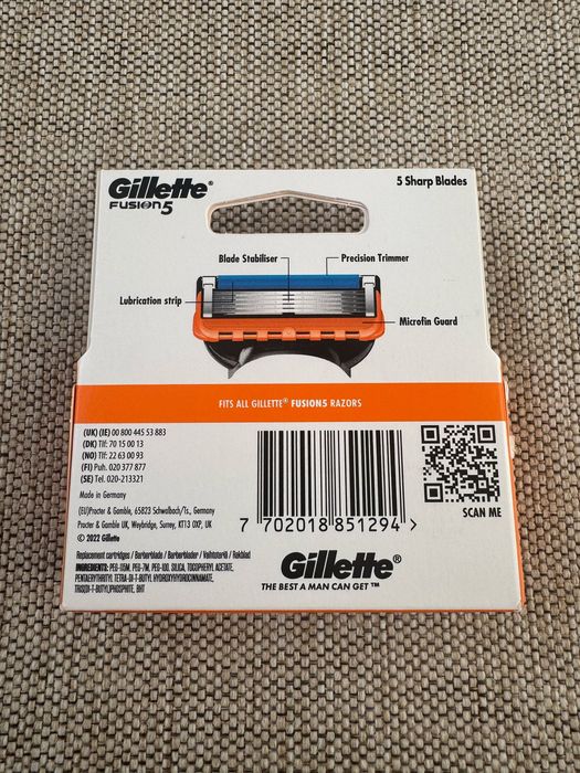 Rezerve lame Gillette Fusion 5 portocaliu noi sigilate in cutie