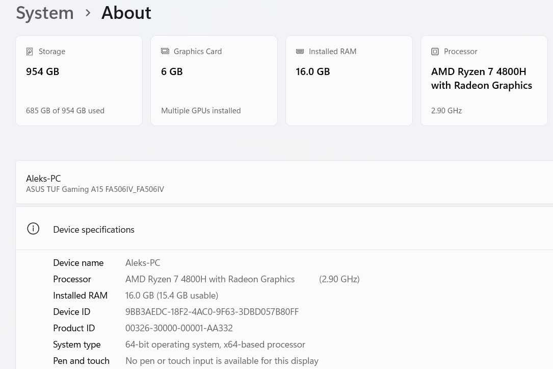 Asus TUF Gaming A15 FA506IV-AL031