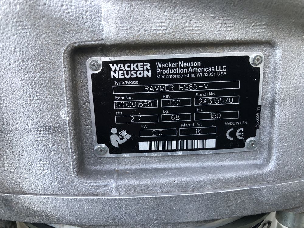 Mai Compactor Wacker Neuson BS65-V Fabricatie 2016