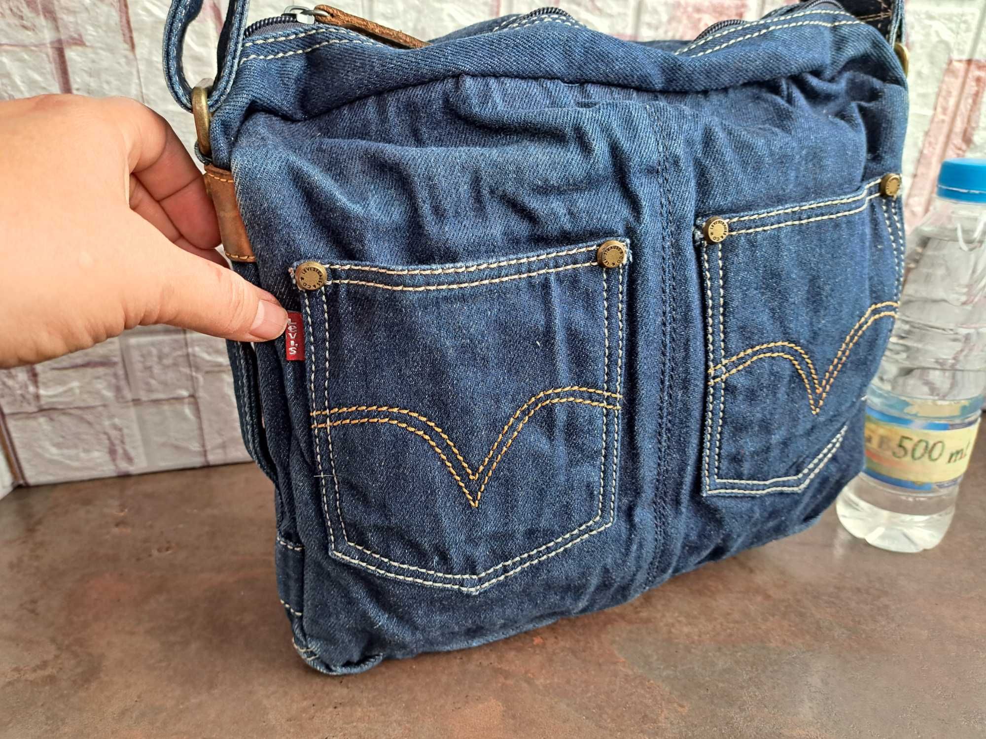 мъжка дънкова чанта,текстилна торба,Levi's