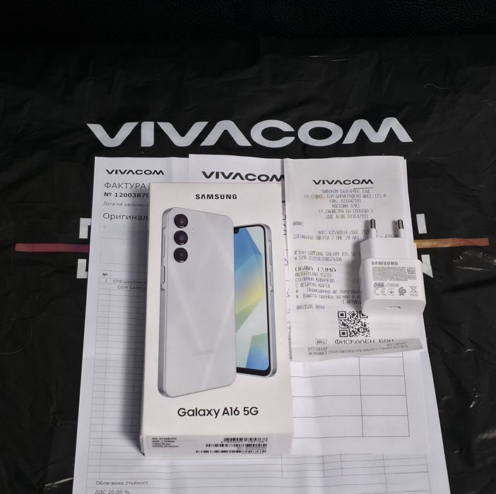 КАТО НОВ 128GB Samsung A16 5G Vivacom Гаранция 2027г. Gray | Сив