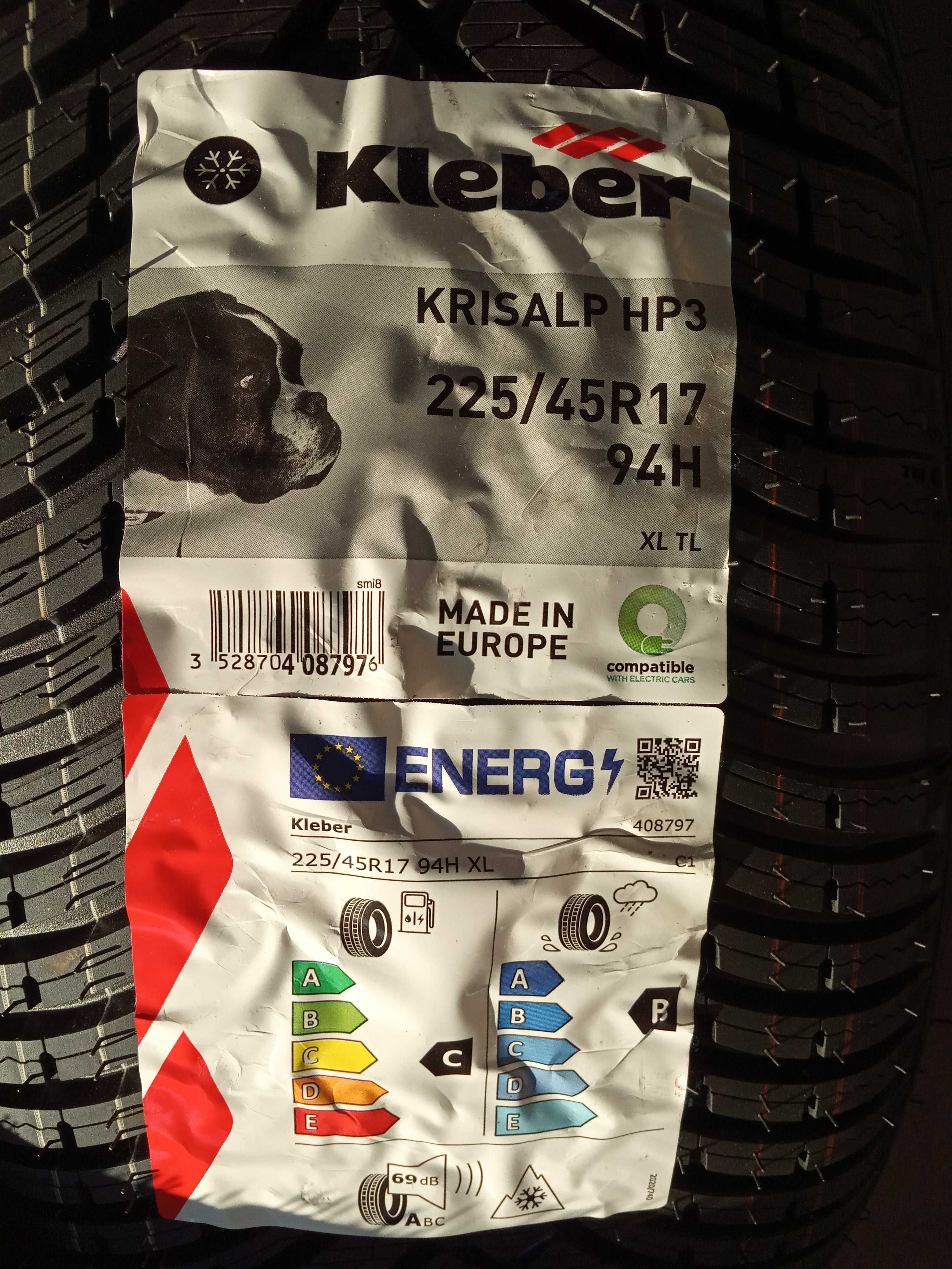 2 Нови зимни гуми 225/45R17 Kleber Krisalp HP3 XL 94H с борд