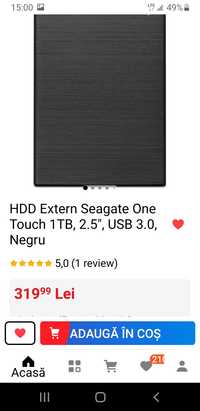 HDD EXTERN Seagate OneTouch   1TB  2.5 usb3.0 Negru