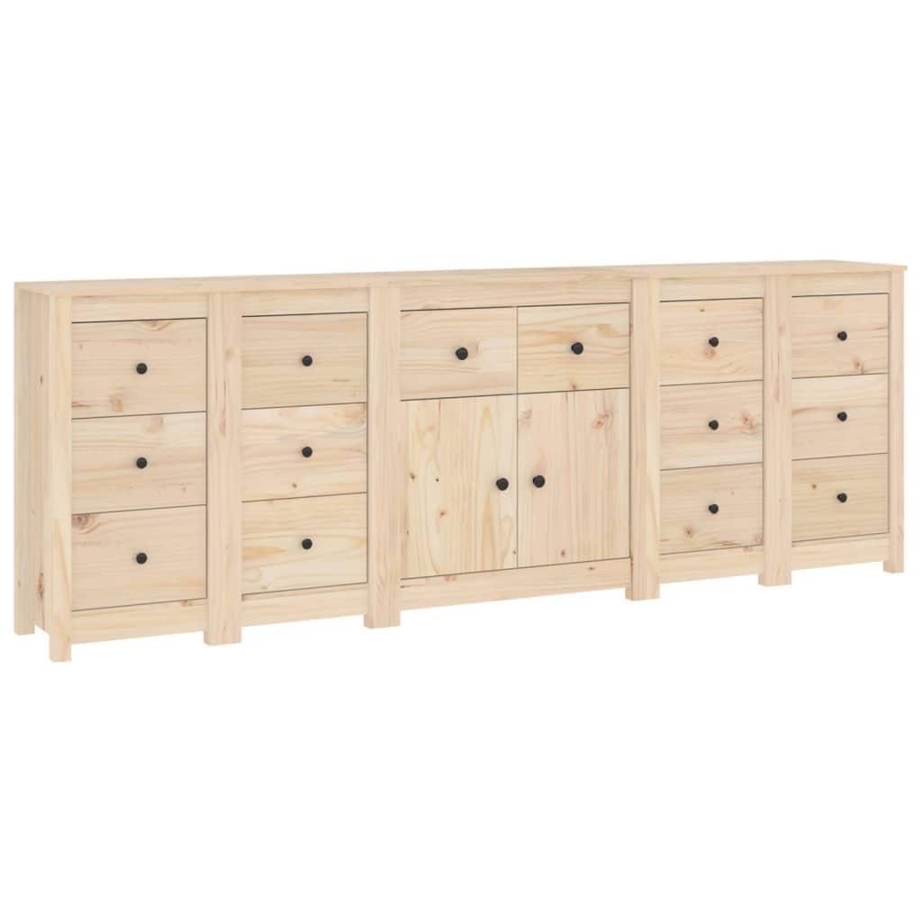 Сайдборд,сив, 230х35х80 см,сив бор масив