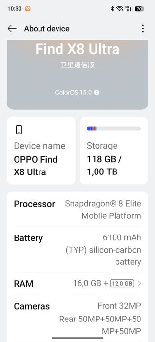 Vând oppo x 8 ultra 16/1tb alb