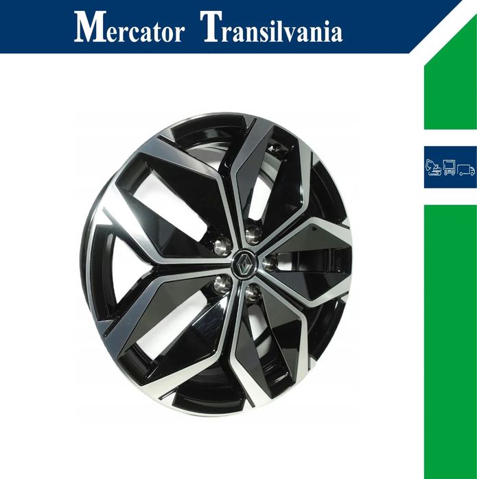 Janta NOUA  Aliaj 6.5JX20 Renault ET 33, PCD 5x114.3, CB 66.1, OEM 40005730 5 prezoane, 114.3 mm distanta intre prezoane, 66.1 fiu flansa, Culoare negru/argintiu JANTA ORIGINALA